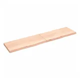 vidaXL Waschtischplatte 220x50x(2-6) cm Massivholz Unbehandelt - Braun