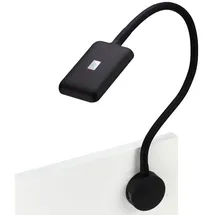 SO-Tech Junker Lighting LED Bettleuchte Leseleuchte FIORE Schwarz mit Flexiblem Leuchtenarm, 2x USB Anschlüssen und Touchsensor