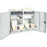 Stumpf, Werkstattschrank, Werkzeugschrank B1000xT500xH1000 mm RAL7035 2 Schubladen, 4 Wannen (100 cm, 100 cm)