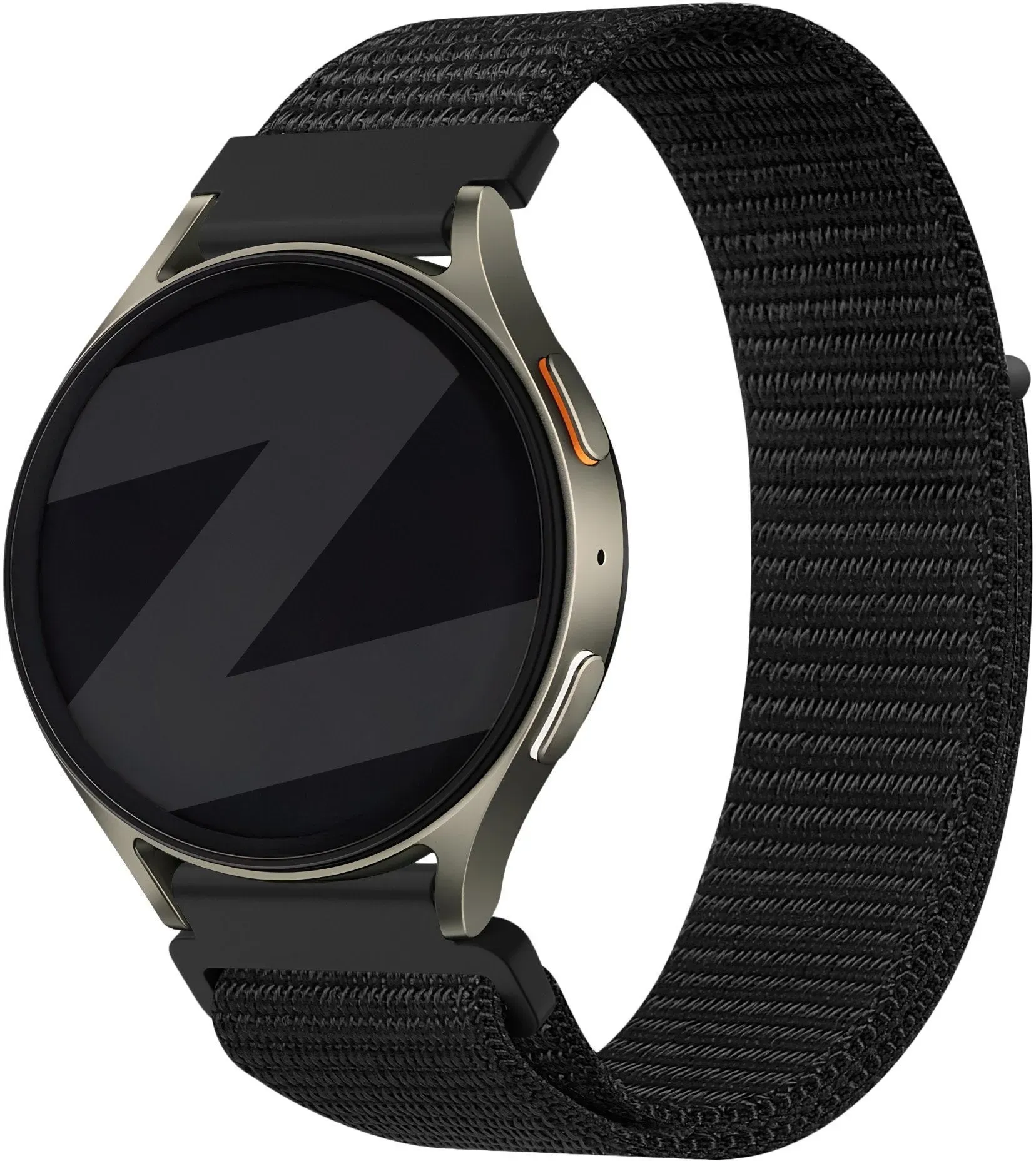 Bandz Motorola Moto Watch - 47mm Armband Nylon 'Easy Fit' für Motorola Moto Watch  - 47mm - Schwarz - Klettverschluss