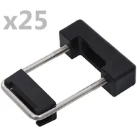 vidaXL U-Bügel mit Kunststoff für Zaunpfosten 25 Sets 60 x 40 mm