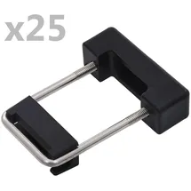 vidaXL U-Bügel mit Kunststoff für Zaunpfosten 25 Sets 60 x 40 mm