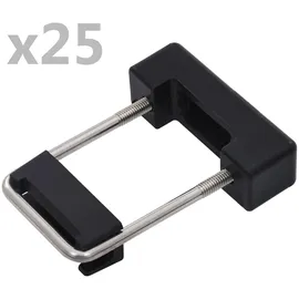 vidaXL U-Bügel mit Kunststoff für Zaunpfosten 25 Sets 60 x 40 mm