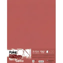 Clairefontaine PaintON Terracotta, Packung mit 10 Bogen 50x65cm, Mixed Media - 976156C