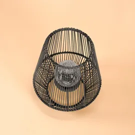 esotec Solarleuchte Polyrattan 30 cm inkl. LED Bruchglaskugel schwarz