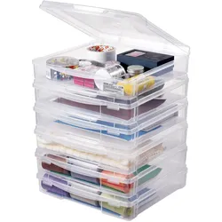 VEVOR 6 x Aufbewahrungsbox Scrapbook Stapelbar Brettspielboxen Kunststoff Deckel