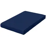 schlafgut Pure Topper Baumwolle 120 x 200 - 130 x 220 cm blue deep