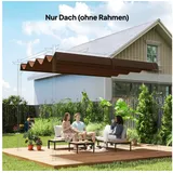 Outsunny Ersatzdach Für 2,85 X 2 M Pergola, Wasserabweisend Einziehbar Welle Überdachung Mit Regenabflusslöchern, Uv-schutz 30+, Winterfest Schattenabdeckung Für Garten, Balkon, Terrasse, Kaffee - Outsunny