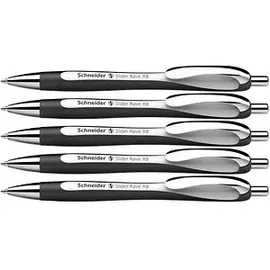 Schneider Kugelschreiber Basic Schwarz/Weiß 0,7 mm 5 St.