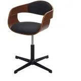 Esszimmerstuhl Hhg 496, Küchenstuhl, Höhenverstellbar Drehmechanismus Bugholz Mvg Walnuss-optik, Stoff Dunkelgrau