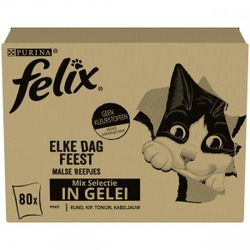 Purina Felix So Gut Wie Es Aussieht Mix in Gelee Katzen-Nassfutter 80x85g 1 Karton (80 Stück)