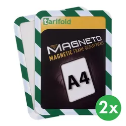 Selbstklebende Tasche A4, 2 Stk., nicht permanent, grün-weiß