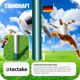 Tectake Aluminium Fahnenmast wetterfest inklusive Seilzug und Bodenhülse | Bunt