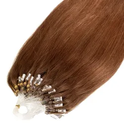 hair2heart Microring Extensions Premium Echthaar #8/03 Hellblond Natur-Gold 1g Haarextensions 25 ct Braun Damen 