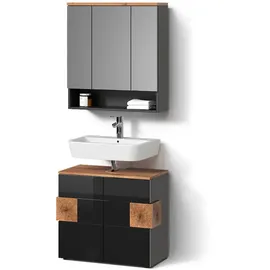 livinity® Tanaro 2-tlg. Anthrazit/Eiche