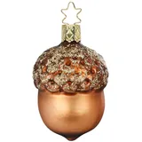 INGE-GLAS - Christbaumschmuck, Baumschmuck - Eichel - Glas - Größe: 7,5 cm - mundgeblasen