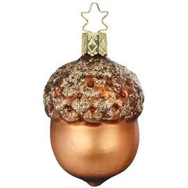 INGE-GLAS - Christbaumschmuck, Baumschmuck - Eichel - Glas - Größe: 7,5 cm - mundgeblasen