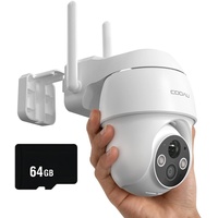 COOAU 2K Überwachungskamera Aussen Akku, 355° und 90° Schwenkbar, WLAN IP Kamera Outdoor mit Farbnachtsicht, Personen/Bewegungserkennung, IP66