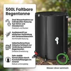 MuCoLa 500L Faltbarer Wasserspeicher 500 l Schwarz