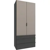 WIMEX Falttürenschrank Oxford 100 x 236 x 58 cm Grau