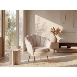 vente-unique Sessel Lalea Samt beige