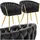 Tectake Esszimmerstuhl Astano Samt schwarz/gold 2er Set