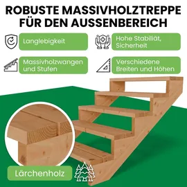 Gartenwelt Riegelsberger Terrassentreppe 5-stufig 95 cm Massivholz