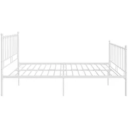 vidaXL Bett Weiß Metall 140x200 cm