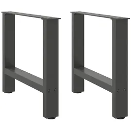 vidaXL Couchtischbeine Anthrazit 2 Stk. 60x(42-43) cm Stahl