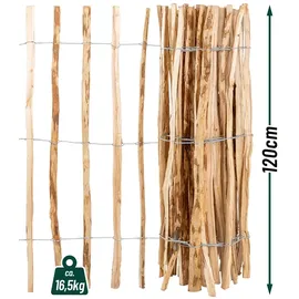 Voss.garden Staketenzaun 60cm, Gartenzaun aus Haselnuss Rollzaun Teichzaun