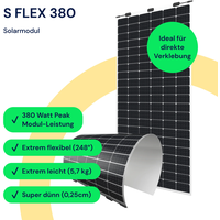 Solarmodul Flexibel Weiss 380Wp Balkonkraftwerk Outdoor unterwegs