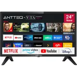 Antteq AV24H3 Fernseher 24 Zoll (60 cm) Smart TV mit Netflix, Prime Video, Rakuten TV, DAZN, YouTube, UVM, WiFi, Triple-Tuner DVB-T2 / S2 / C