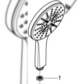 Grohe Rainshower SmartActive 130 Handbrause 3 Strahlarten, chrom