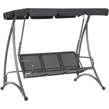 Beliani Hollywoodschaukel Schwarz 3-Sitzer