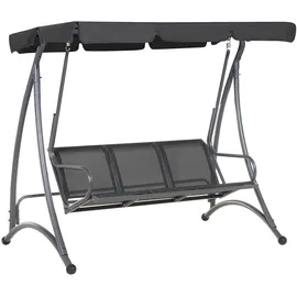 Beliani Hollywoodschaukel Schwarz 3-Sitzer