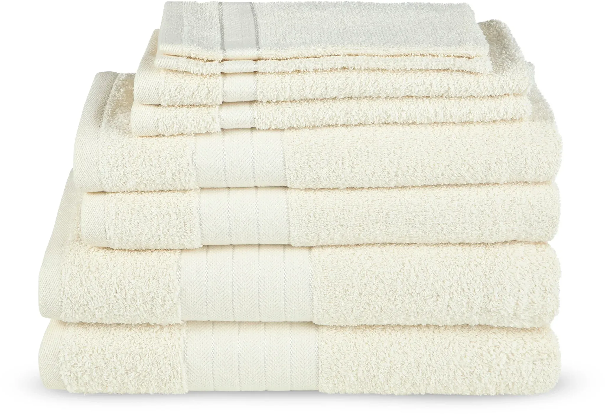 Handtuch Set GOOD MORNING "Uni" Handtücher (Packung) Gr. B/L: 70 cm x 140 cm (8 St.), beige (cream) Handtuch-Sets mit gewebtem Rand