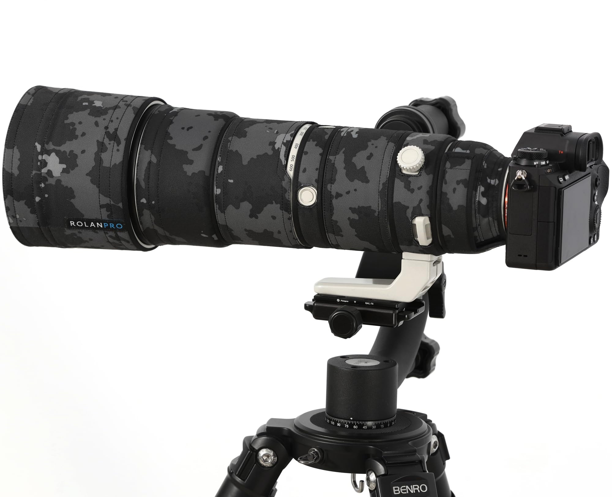 Rolanpro Wasserdichte Objektivabdeckung Camouflage Regenschutz für Sony FE 200-600mm F5.6-6.3 G OSS Objektivschutzhülle Pistolen Kleidung - #18 Dunkelschwarz Wasserdicht