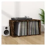 vidaXL Schallplatten-Box Räuchereiche 71x34x36 cm Holzwerkstoff