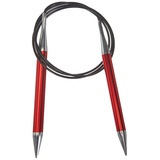 KnitPro K47167 Rundstricknadel, Aluminium, rot, 100cm / 9mm