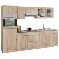WIHO KÜCHEN Küchenzeile »Linz«, ohne E-Geräte, Breite 280 cm braun