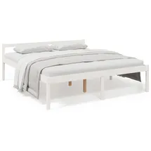 vidaXL Seniorenbett Weiß 200x200 cm Massivholz Kiefer
