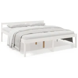 vidaXL Seniorenbett Weiß 200x200 cm Massivholz Kiefer