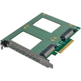 InLine PCIe Karte zu 2x intern U.2 NVMe SFF-8639 - Bifurcation, x8, breit