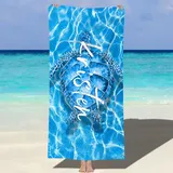 MJARTORIA Personalisiert Strandtuch Microfaser Badetuch mit Namen Kinder Damen, Beach Towel Handtuch Badetuch Stranddecke Schnelltrocknend für Reise Schwimmen Sauna Yoga Fitness 76x152cm Mikrofaser