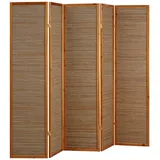 Homestyle4u Paravent Raumteiler 3 4 5 oder 6 teilig Holz Bambus Trennwand Sichtschutz Braun