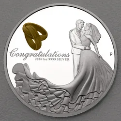 Silbermünze 1oz Wedding 2024 (PP/koloriert) (Australien)