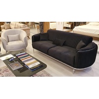 JVmoebel Sofa Wohnzimmer Sofagarnitur 3 1 Sitzer Set Design Sofas Polster Modern, 2 Teile schwarz