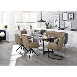 W.Schillig "ole", (Set, 2 St), 2er- oder 4er-Set, Gestell in schwarz pulverbeschichtet), braun