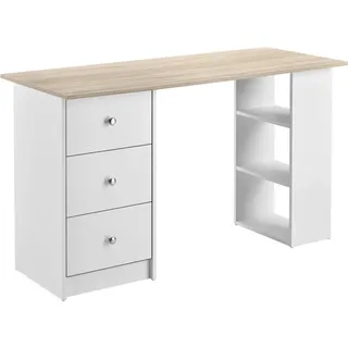 [en.casa] Schreibtisch Lemberg Weiß / Eiche