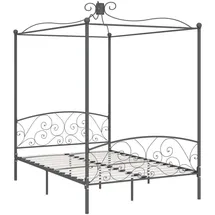 vidaXL Himmelbett 140 x 200 cm Grau
